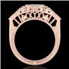 Image 3 : 0.75 ctw Fancy Intense Blue Diamond Art Deco Ring 18k Rose Gold - REF-172Y8X