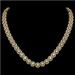 20.35 ctw Diamond Micro Pave Necklace 18K Yellow Gold - REF-1600G4W