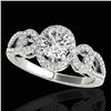 Image 1 : 1.38 ctw Certified Diamond Solitaire Halo Ring 10k White Gold - REF-188M2G