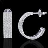 Image 2 : 4.50 ctw Micro Pave VS/SI Diamond Earrings 14k White Gold - REF-292H5R