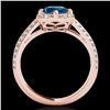 Image 2 : 2.05 ctw SI Certified Fancy Blue Diamond Halo Ring 10k Rose Gold - REF-204R5K