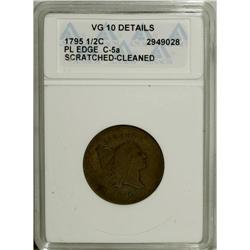 1795 1/2 C Plain Edge--Cleaned, Scratched--ANACS. VG10