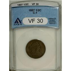 1807 1/2 C VF30 ANACS. C-1. NGC Census: (40/134).
