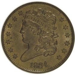1834 1/2 C MS62 Brown ANACS. NGC Census: (43/149). PCG