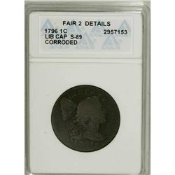 1796 1C Liberty Cap--Corroded--ANACS. Fair 2 Details.