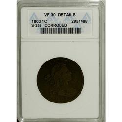 1803 1C Small Date, Small Fraction--Corroded--ANACS. V
