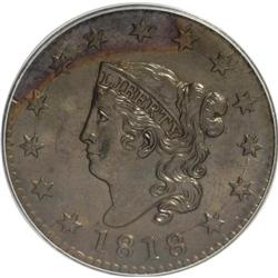 1818 1C MS62 Brown PCGS. PCGS Population (72/136). NGC