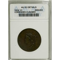 1834 1C Large 8, Small Stars, Medium Letters--Cleane