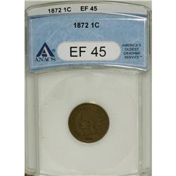 1872 1C XF45 ANACS. NGC Census: (23/225). PCGS Pop
