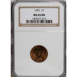 1907 1C MS65 Brown NGC. NGC Census: (44/1). PCGS P