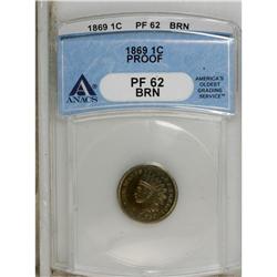 1869 1C PR62 Brown ANACS. NGC Census: (0/19). PCGS
