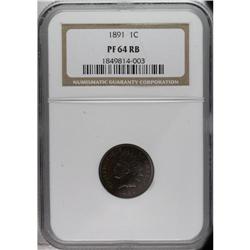 1891 1C PR64 Red and Brown NGC. NGC Census: (61/46