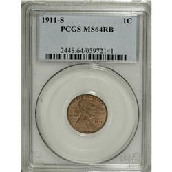 1911-S 1C MS64 Red and Brown PCGS. PCGS Population