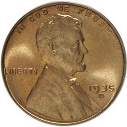 1935-D 1C MS67 Red PCGS. PCGS Population (66/1). NGC C