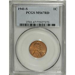 1941-S 1C MS67 Red PCGS. PCGS Population (181/0).