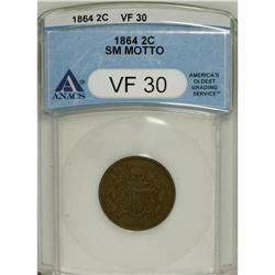 1864 2C Small Motto VF30 ANACS. NGC Census: (11/23