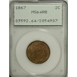 1867 2C MS64 Red and Brown PCGS. PCGS Population (