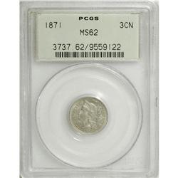 1871 3CN MS62 PCGS. PCGS Population (15/146). NGC