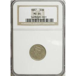 1887 3CN MS64 NGC. NGC Census: (25/24). PCGS Popul