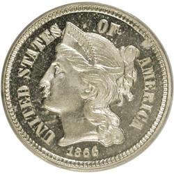 1866 3CN PR64 Cameo PCGS. PCGS Population (13/28). NGC