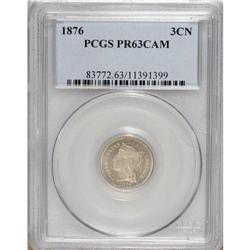 1876 3CN PR63 Cameo PCGS. PCGS Population (3/52).