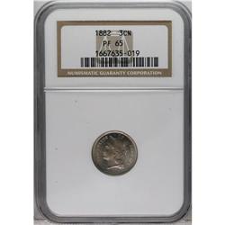 1882 3CN PR65 NGC. NGC Census: (270/311). PCGS Pop