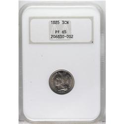 1885 3CN PR65 NGC. NGC Census: (268/164). PCGS Pop