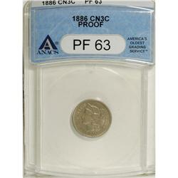 1886 3CN PR63 ANACS. NGC Census: (35/742). PCGS Po