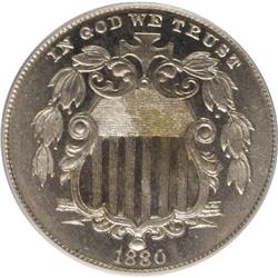 1880 5C PR65 PCGS. PCGS Population (290/135). NGC Cens