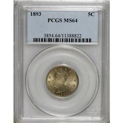 1893 5C MS64 PCGS. PCGS Population (165/79). NGC C