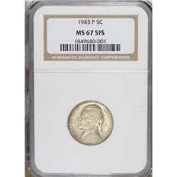 1943-P 5C MS67 Full Steps NGC. NGC Census: (17/0).