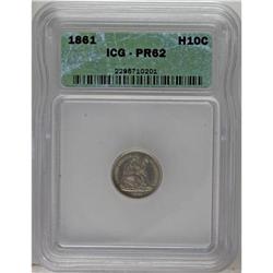 1861 H10C PR62 ICG. NGC Census: (1/72). PCGS Populatio