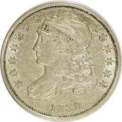 1830 10C Medium 10C AU50 ANACS. NGC Census: (2/134). P