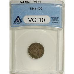 1844 10C VG10 ANACS. NGC Census: (2/80). PCGS Popu