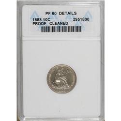 1888 10C --Cleaned--ANACS. PR60 Details. NGC Census