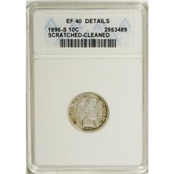 1896-S 10C --Cleaned, Scratched--ANACS. XF40 Details.