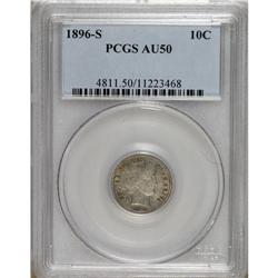 1896-S 10C AU50 PCGS. PCGS Population (3/59). NGC