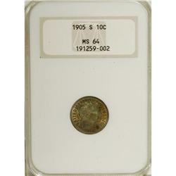 1905-S 10C MS64 NGC. NGC Census: (24/15). PCGS Pop