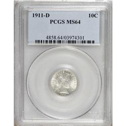 1911-D 10C MS64 PCGS. PCGS Population (52/88). NGC