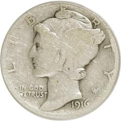1916-D 10C AG3 PCGS. PCGS Population (780/1866). NGC C