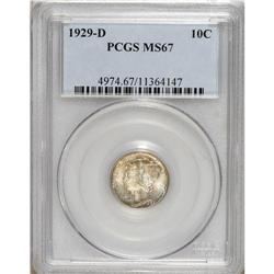 1929-D 10C MS67 PCGS. PCGS Population (4/2). NGC C