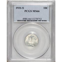 1931-S 10C MS66 PCGS. PCGS Population (39/1). NGC