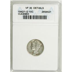 1942/1-D 10C --Cleaned--ANACS. VF30 Details. NGC Ce