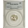 Image 3 : 1945-D 10C MS67 Full Bands PCGS. PCGS Population (154/