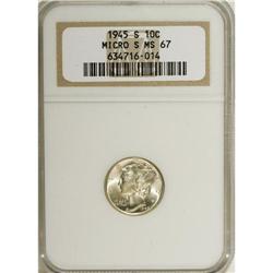 1945-S 10C Micro S MS67 NGC. NGC Census: (134/7).