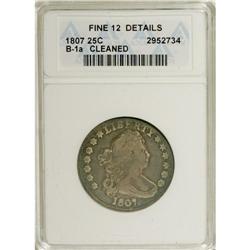1807 25C --Cleaned--ANACS. Fine 12 Details. NGC Census: