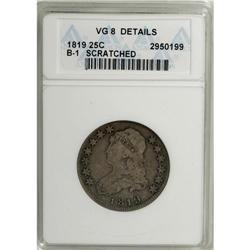 1819 25C Small 9--Scratched--ANACS. VG8 Details. NGC C