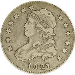 1821 25C VF25 ANACS. B-1. NGC Census: (0/174). PCGS Po