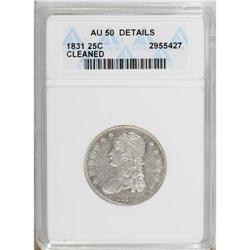 1831 25C Small Letters--Cleaned--ANACS. AU50 Details