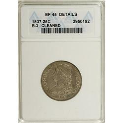 1837 25C --Cleaned--ANACS. XF45 Details. NGC Census: (1
